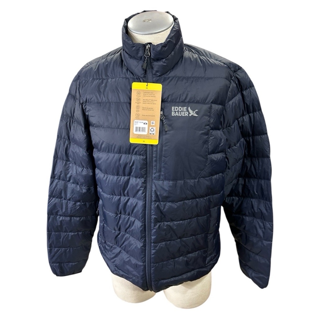 Eddie Bauer Mens Down Puffer Jacket M Packable Navy 650 Down EB010638